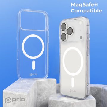   iPhone17 Pro Max - hátlap tok MagSafe - átlátszó - Prio Protective