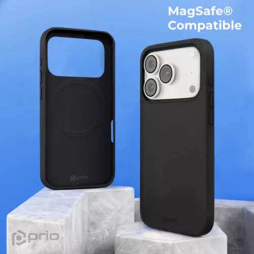 iPhone17 Pro - Hátlap tok MagSafe - fekete - Prio Liquid