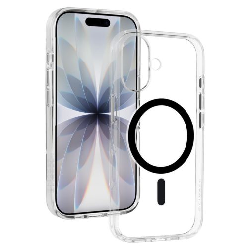 iPhone17  - Hátlap tok MagSafe - átlátszó / fekete - Liavec Pure 