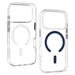 iPhone17 Pro - Hátlap tok MagSafe - átlátszó / s. kék - Liavec Pure 