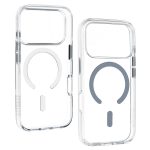 iPhone17 Pro Max - Hátlap tok MagSafe - átlátszó / szürke- Liavec Pure 