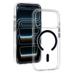 iPhone17 Pro - Hátlap tok MagSafe - átlátszó / fekete- Liavec Pure 