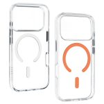 iPhone17 Pro Max - Hátlap tok MagSafe - átlátszó / narancs- Liavec Pure 