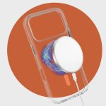 iPhone17 Pro Max - Hátlap tok MagSafe - átlátszó / narancs- Liavec Pure 