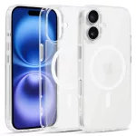 iPhone16 - Hátlap tok MagSafe - átlátszó / fehér - Liavec Glossy 
