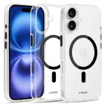 iPhone16 - Hátlap tok MagSafe - átlátszó / fekete - Liavec Glossy