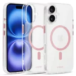 iPhone16 - Hátlap tok MagSafe - átlátszó / pink - Liavec Glossy