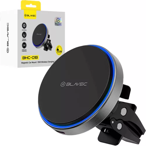Autós tartó - MagSafe - szellőzőbe - fekete - Blavec BHC-01B