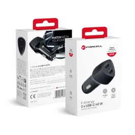 Autós adapter - Dual - usb-c - usb-c - Forcell CC50-2C