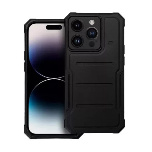 iPhone14 Pro - Hátlap tok - fekete - kam. v. - Heavy Duty