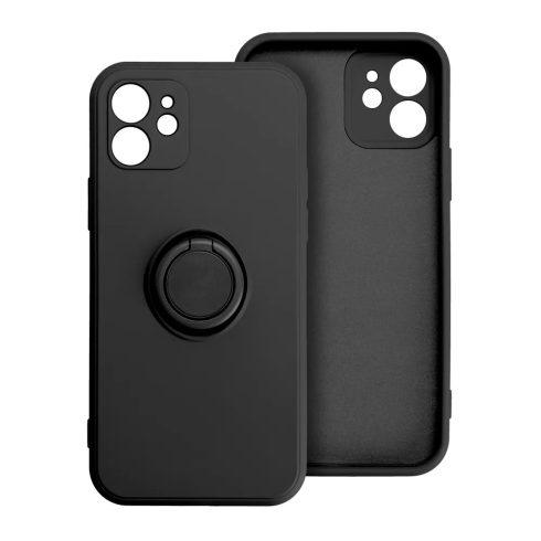 iPhone16 - SZILIKON tok gyűrűvel black (fekete)