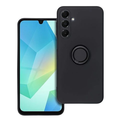 SZILIKON tok gyűrűvel - SAMSUNG A16 5G / A16 4G black (fekete)