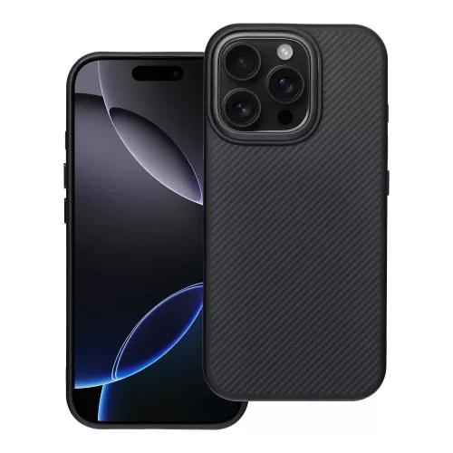IPHONE 16 - Hátlap tok MagSafe - fekete - Carbon Elite Mag