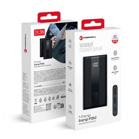 Powerbank, Forcell 10000 mAh (fekete)