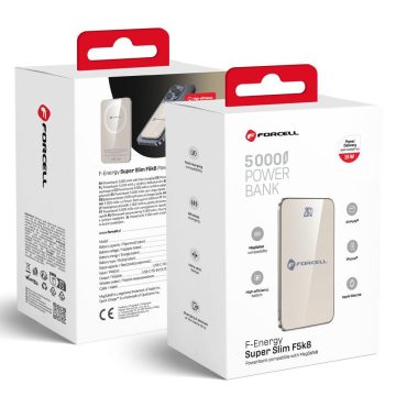   FORCELL F-ENERGY F5K8 Super Slim powerbank MagSafe PD3.0 QC4.0 15W 5000 mAh titanium desert (bézs)