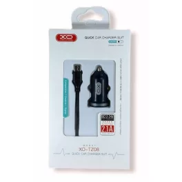 Autós tölto - USB A + USB-C 1m - fekete - XO 