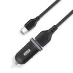 Autós tölto - USB A + USB-C 1m - fekete - XO 