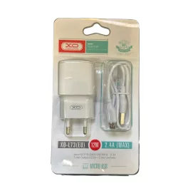   Hálózati töltő - 12W - USB-A + micro USB - fehér - XO L73