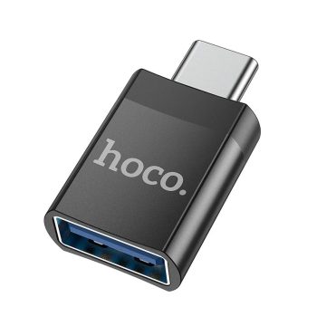  HOCO adapter OTG Type C (male) to USB A (female) UA17 black (fekete)