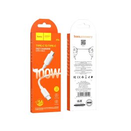 Adatkábel - 1M - USB-C - USB-C - fehér - Hoco X96 100W/5A