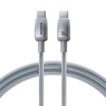 Adatkábel - 2M - USB-C - USB-C - szőtt - szürke - Baseus 100W