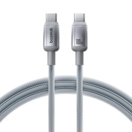   Adatkábel - 2M - USB-C - USB-C - szőtt - szürke - Baseus 100W