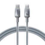 Adatkábel - 2M - USB-C - USB-C - szőtt - szürke - Baseus 100W