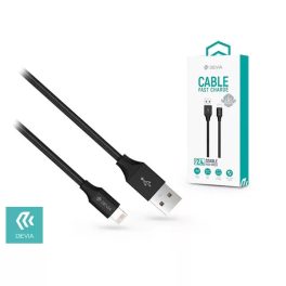   Adatkábel - 1M - USB-A - Lightning - szőtt - fekete - Devia