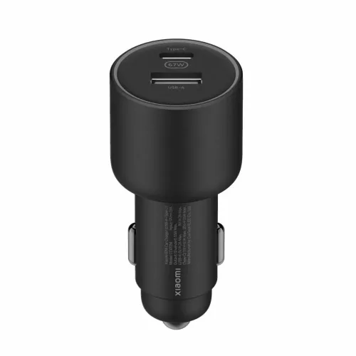 Autós adapter - 67W - USB-A, USB-C - fekete - Xiaomi Dual