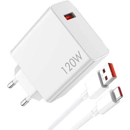   Hálózati töltő - 120W - USB-A + 6A Type-c - fehér - Xiaomi MDY-14 EE + USB-