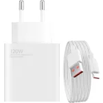 Hálózati töltő - 120W - USB-A + 6A Type-c - fehér - Xiaomi MDY-14 EE + USB-