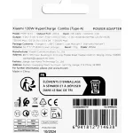 Hálózati töltő - 120W - USB-A + 6A Type-c - fehér - Xiaomi MDY-14 EE + USB-