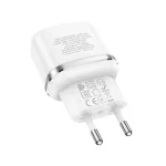 Hálózati adapter - 20W - USB-C - fehér - Hoco N24