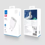 Hálózati töltő - 20W - USB-C + Lightning - fehér - Rock T18+P8