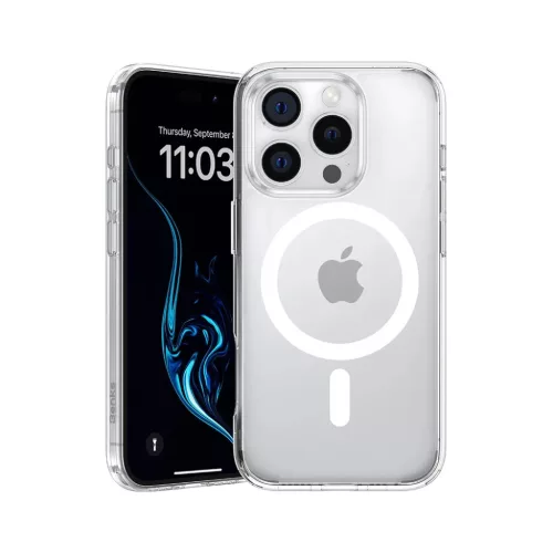 iPhone16 Pro - Hátlap tok MagSafe - Átlátszó / fehér Benks Lucent Pro 