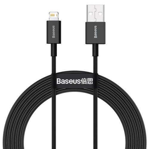 Adatkábel - 2M - USB-A - Lightning - fekete - Baseus Superior 2,4A