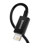 Adatkábel - 2M - USB-A - Lightning - fekete - Baseus Superior 2,4A