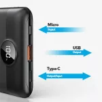 Powerbank - 10000 mAh - fekete - Veger PD QC3.0