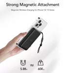 Power Bank, VEGER 10000 mAh Vezetéknélküli töltés és MagSafe PD QC3.0 2A 20W MagOn (VP1151 / W1151) white (fehér)