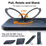 iPhone16 Pro - Hátlap tok MagSafe - fekete - Torras Ostand Spin