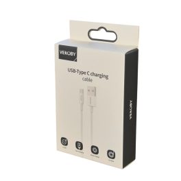 Adatkábel - 1M - USB-A - USB-C - fehér - Vekoby