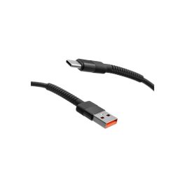 Adatkábel - 1M - USB-A - USB-C - szőtt - fekete - Sturdo