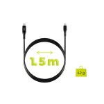 Adatkábel - 1,5M - USB-A - USB-C - szőtt - fekete - MobileOrigin