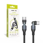 Adatkábel - 1M - USB-C - USB-C - szőtt - fekete - MobileOrigin