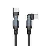 Adatkábel - 1M - USB-C - USB-C - szőtt - fekete - MobileOrigin