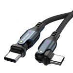 Adatkábel - 1M - USB-C - USB-C - szőtt - fekete - MobileOrigin