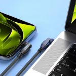 Adatkábel - 1M - USB-C - USB-C - szőtt - fekete - MobileOrigin