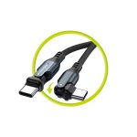 Adatkábel - 1M - USB-C - USB-C - szőtt - fekete - MobileOrigin