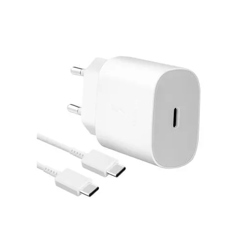 Samsung Hálózati töltő EP-TA800EWE + EP-DG980BWE 25W  + USB-C/USB-C Adatkábel fehér (zacskós)