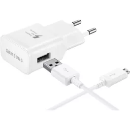  Hálózati töltő - 15W - USB-A + micro USB - fehér - Samsung EP-TA20EWE 2A +m